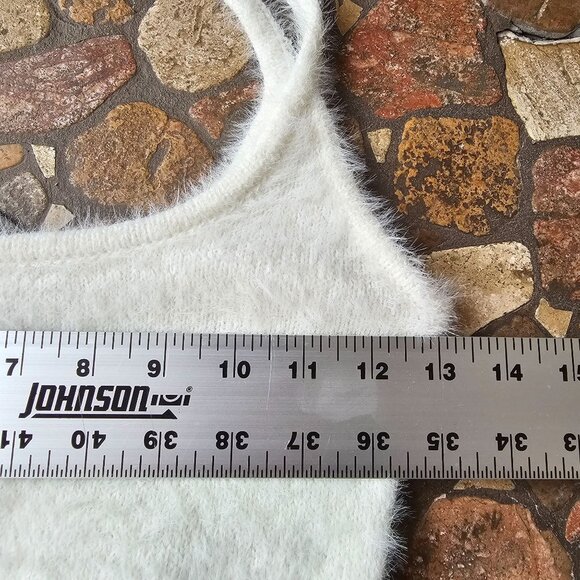 New with Tags Garage Womens Off White Fuzzy Knit Tank Top, Size Small - Picture 10 of 10